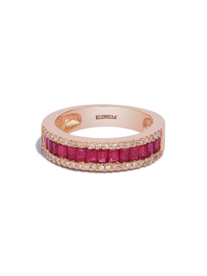 Effy Gemma 14k Rose Gold Ruby And Diamond Ring, 1.28 Tcw