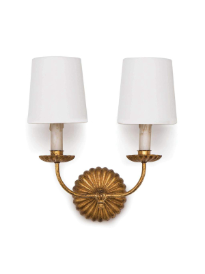 Clove Sconce Double (antique Gold Leaf)