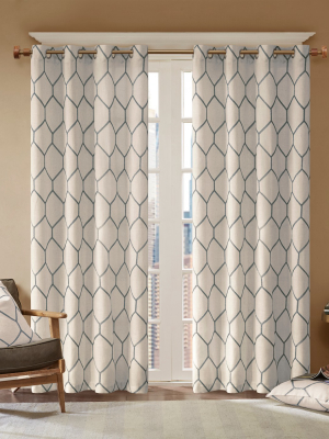 Peyton Metallic Geo Embroidered Single Window Curtain Panel