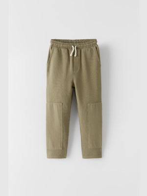 Piqué Trim Plush Pants