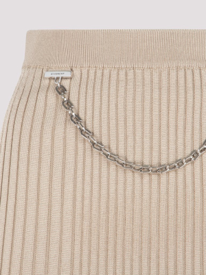 Givenchy Chain Detailed Ribbed Pencil Skirt