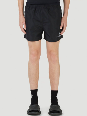 Balenciaga Logo Printed Swim Shorts