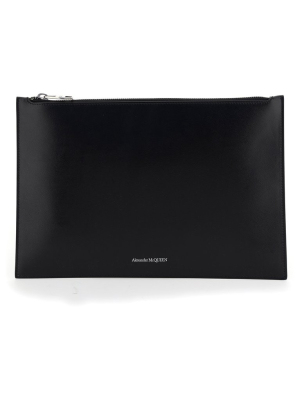 Alexander Mcqueen Logo Print Clutch Bag