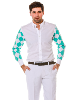 The Jockme | White And Blue Plaid Button Down Shirt