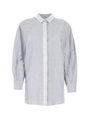 Agnona Contrasted-trimmed Striped Shirt