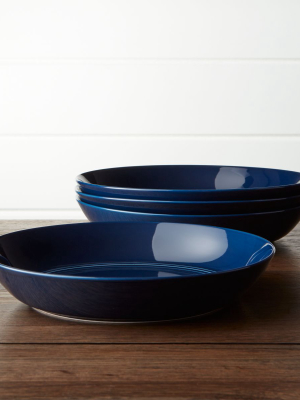 Hue Navy Blue Low Bowls Set Of Four