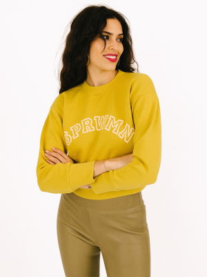 Mustard Logo Shrunken Sweatshirt