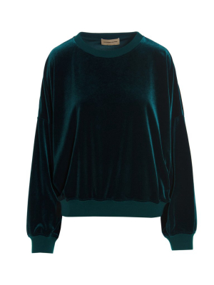 Alexandre Vauthier Crewneck Velvet Sweatshirt