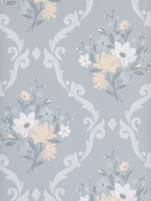 Sample Almudaina Wallpaper In Gray From The Deya Collection By Matthew Williamson