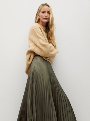 Satin Pleated Skirt