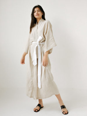 The 02 Full Length Linen Robe