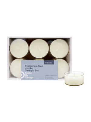 2.1" X 1" 12pk Unscented Tealight Candle Set - Made By Design™