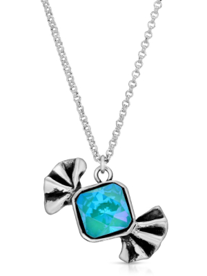 Blue Zircon Bow-tie Candy Pendant