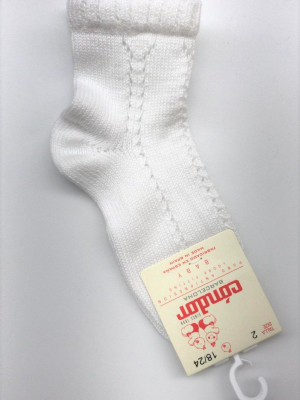 Condor Crochet Ankle Sock - White