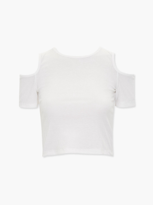 Ribbed Open-shoulder Tee