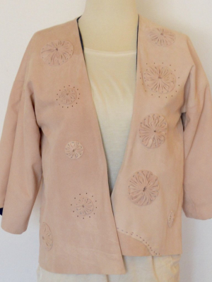 Milena Silvano Suede Kimono In Pink