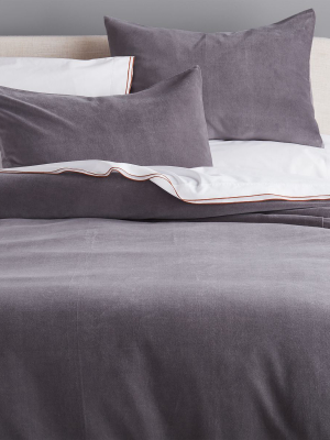 Grey Washed Velvet Bedding