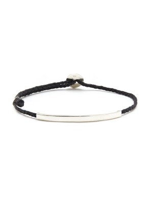 Adjustable Signature Bracelet With Id Bar In Black