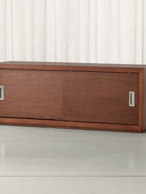 Aspect Walnut 47.5" Modular Sliding Door Storage Unit