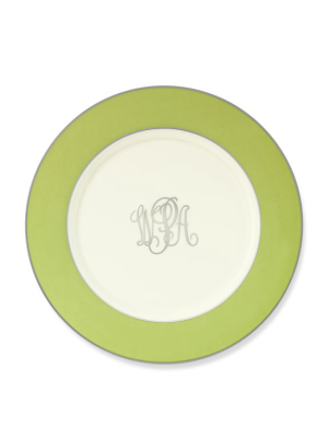 Pickard Color Sheen Charger Plate, Green Platinum