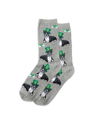 Women's Irish Boston Terrier Crew Socks