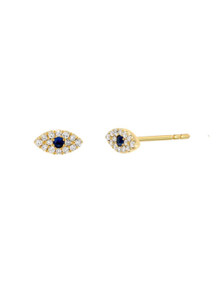 Diamond Evil Eye Earrings – Mini