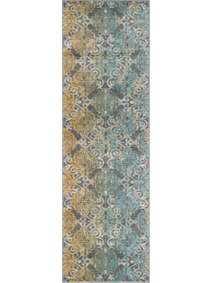 Evoke Filigree Gray/ivory Runner Rug