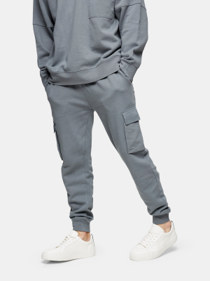 Gray Twill Pocket Cargo Sweatpants