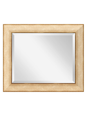 21" X 25" Highland Park Cream Framed Wall Mirror - Amanti Art