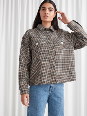 Oversized Wool Blend Workwear Shirt