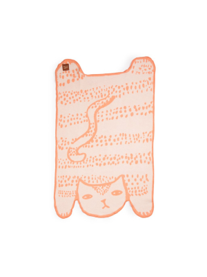 Cat Shaped Brushed Cotton Mini Blanket