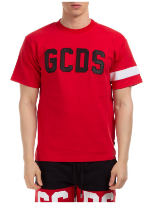 Gcds Logo Embroidered Crewneck T-shirt