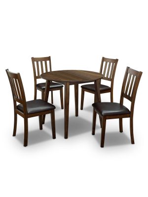 5pc Hedgecrow Padded Seat Round Dining Table Set Dark Brown - Homes: Inside + Out