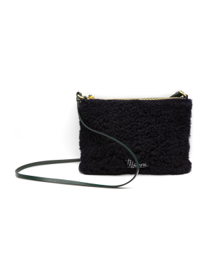 Shearling Bag In Blublack/spherical Green