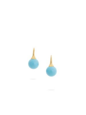 Marco Bicego® Africa Boule Collection 18k Yellow Gold And Turquoise French Wire Earrings