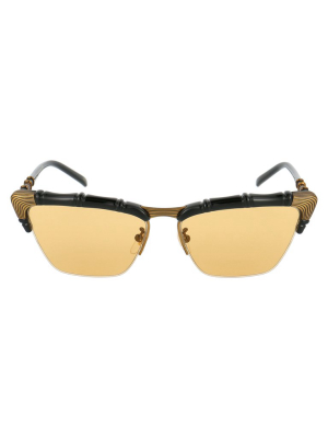 Gucci Eyewear Bamboo Effect Cat Eye Sunglasses