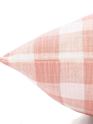 Blush Pink Gingham Check Dog Bed