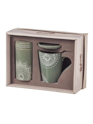 Evergreen Flag Tea Gift Set, 9 Oz., Tea Lace