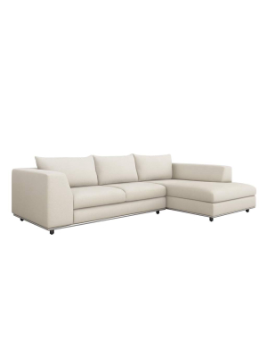 Interlude Home Comodo Right Chaise 2 Piece Sectional - Ivory