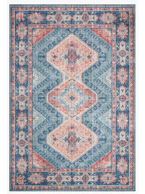 Loloi Rug Skye Sky-03, Turquoise/terracotta