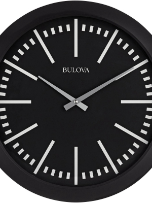 Bulova Sound Around Matte Black 16"w Bluetooth Wall Clock