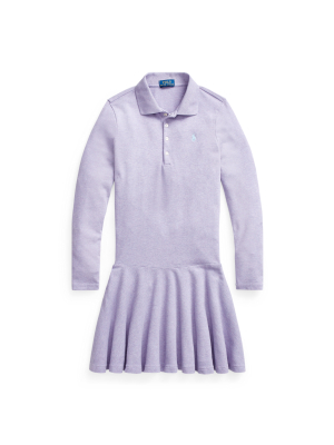 Mesh Long-sleeve Polo Dress