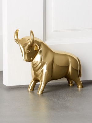 Pascal The Bull Gold Doorstop-bookend