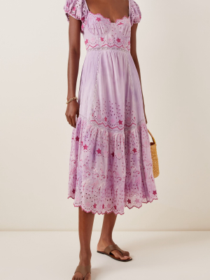 Magena Embroidered-eyelet Cotton Midi Dress