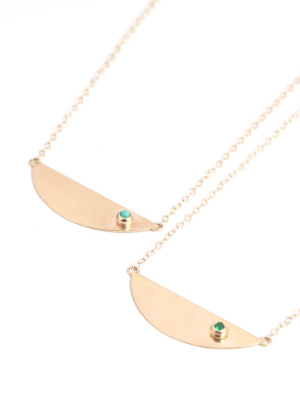 2mm Birthstone Semi Circle Necklace