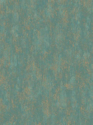 Shimmering Patina Wallpaper In Gold And Deep Turquoise By Antonina Vella For York Wallcoverings