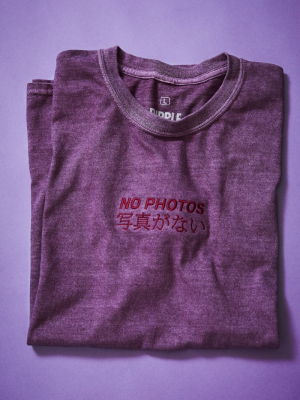 No Photos Kanji Embroidered Tee