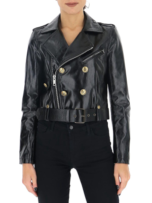 Givenchy 4g Button Leather Biker Jacket