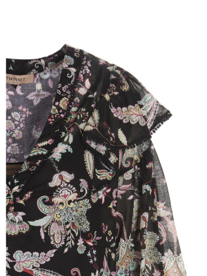 Twinset Floral Printed V-neck Blouse