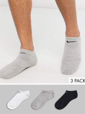 Nike Training 3 Pack No Show Socks In Multi